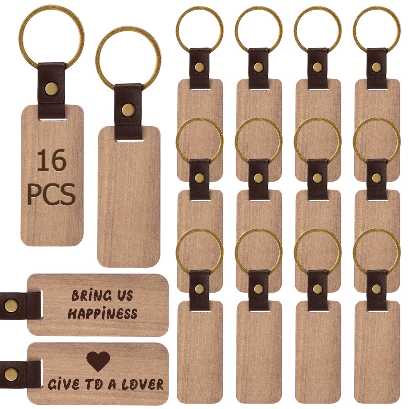 10 Pezzi Portachiavi in Legno Portachiavi in Legno Personalizzato Fai