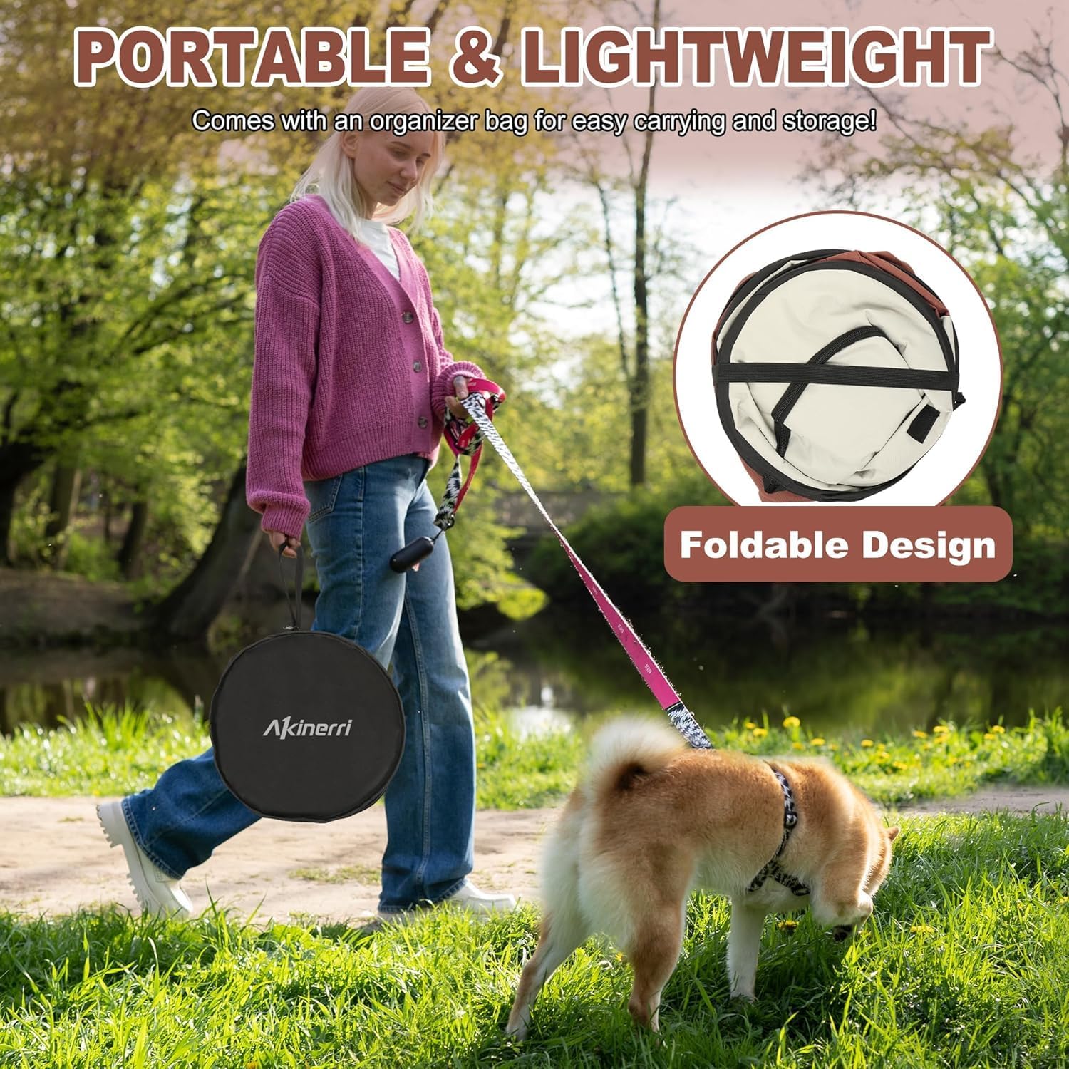 Dog Playpen - Foldable Cat Play Pens for Pubby,Kitten, Rabbit,Portable Pet Tent with Carring Bag for Indoor/Outdoor Travel Camping (Brown-Large)