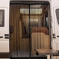 Vista 1 de Van Bug - Puerta mosquitera magnética para furgonetas de techo alto, pantalla transpirable para caravana con cremallera central, protección