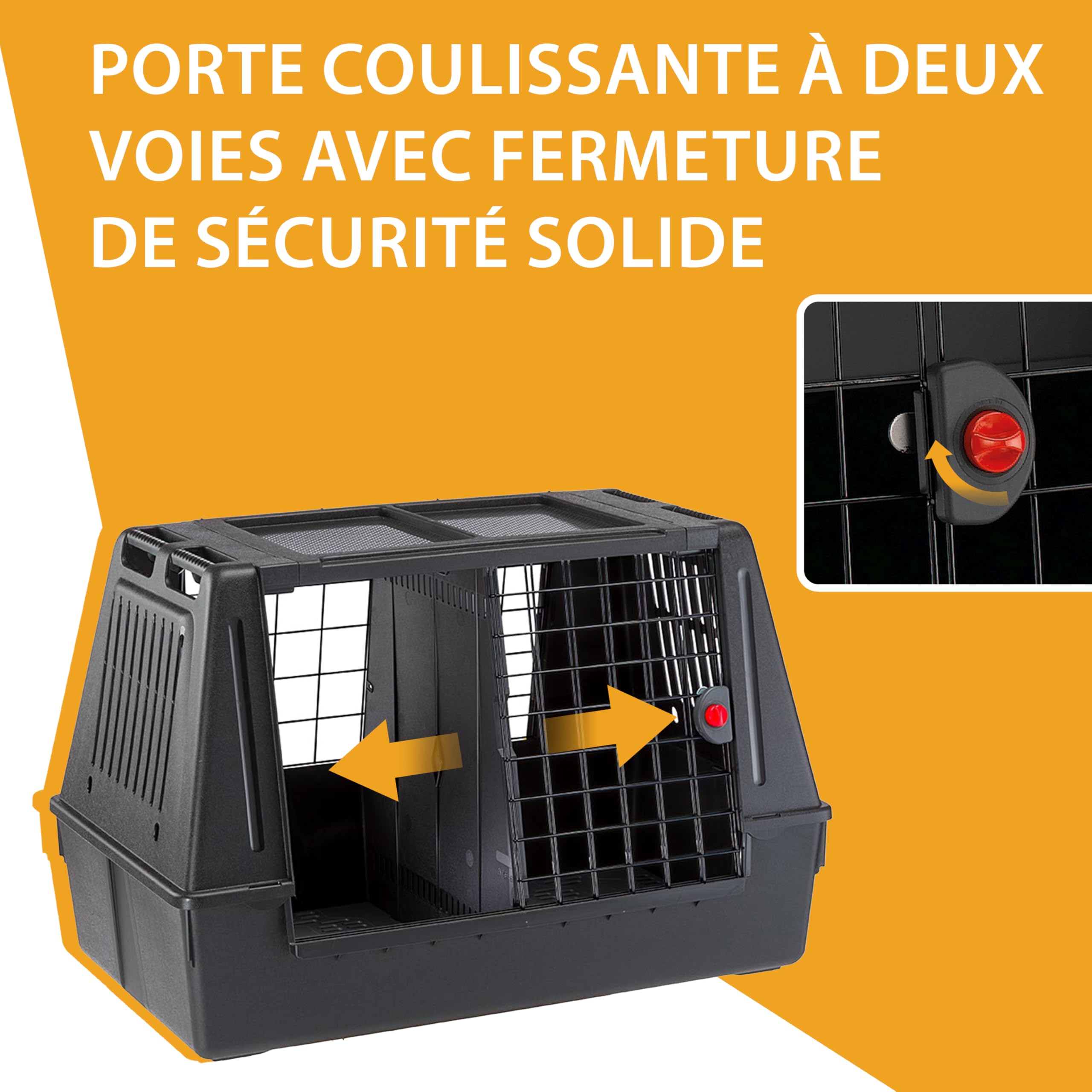 Panier de transport pour Chiens ATLAS CAR 100 SCENIC avec Crochets de Sécurité Excellente Ventilation