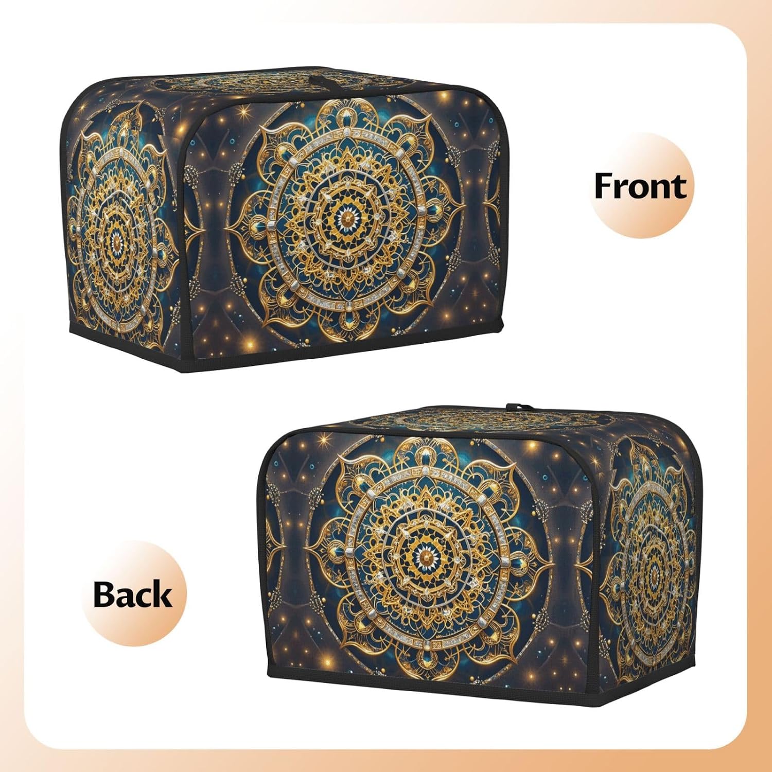 disc Toaster Cover 2 Slice, Waterproof Bread Machine Covers with Pockets Universal Size Kitchen Small Appliance Cover with Handle, Dust and Fingerprint Protection