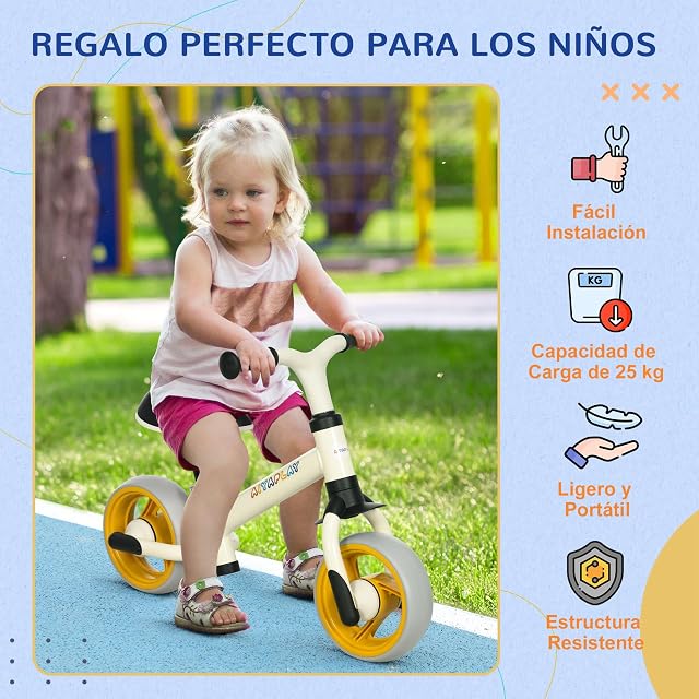 Foto 4 de 8 de AIYAPLAY Bicicleta sin Pedales para Niños de 18-48 Meses Blanco y Naranja