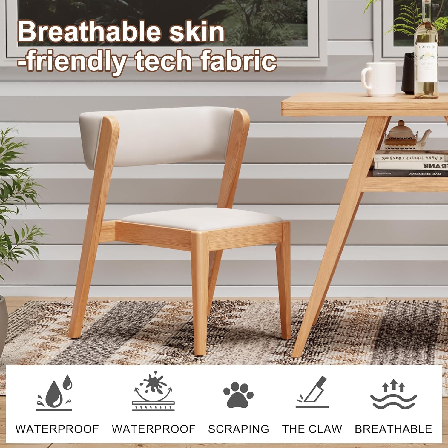 AnywaysWood Soild Wood Table Chairs Set of 2,Bistro Table and Chairs Set of 2 with Padded Seat,Dining Table with Chairs for Kitchen, Dining Room, Patio,Tavern, Balcony,Outdoor,Compact Patio Set