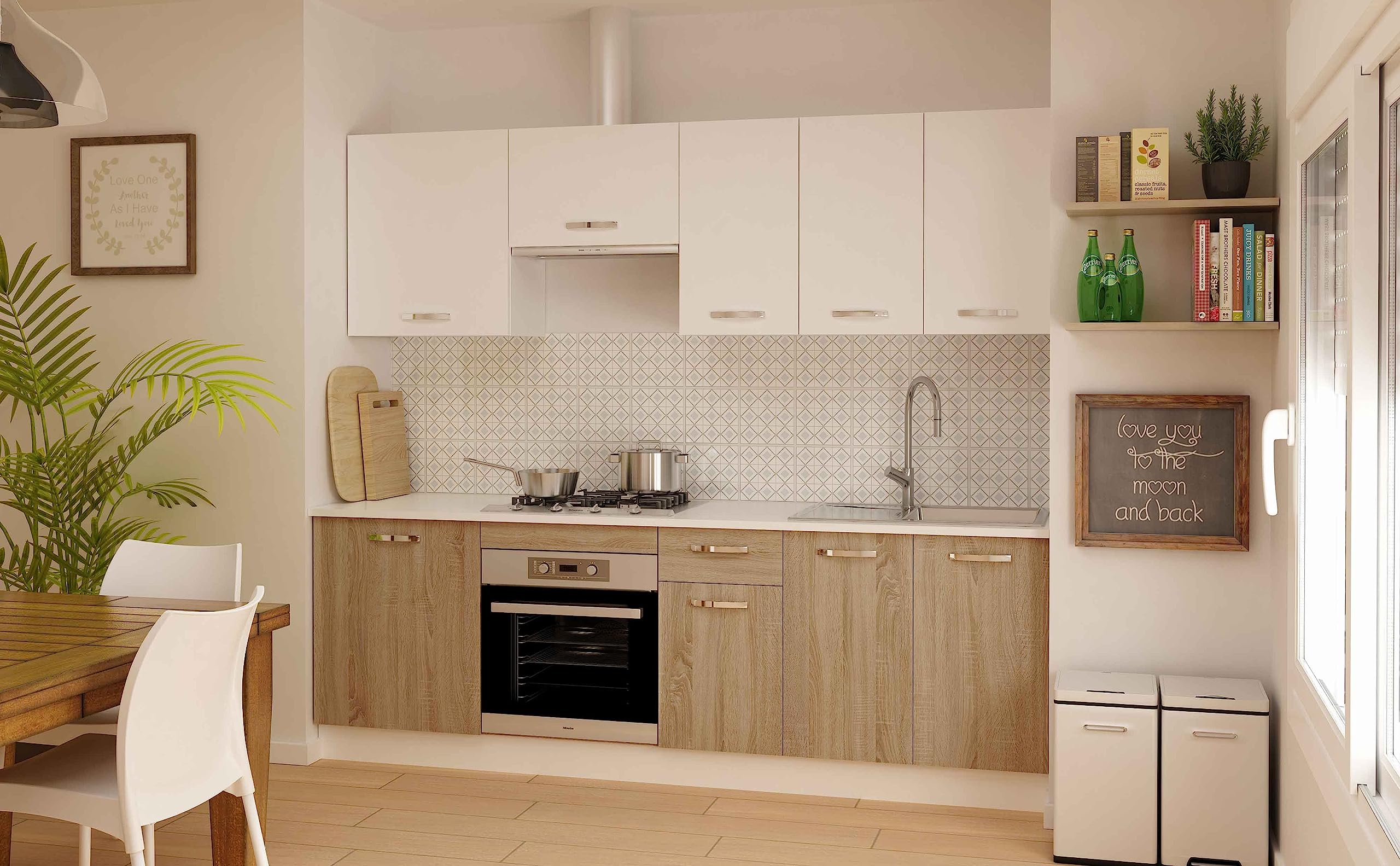 HOGAR24 ES - Mueble Bajo para Horno Color Roble Albar, Medidas: 85 x 60 x 58 cm