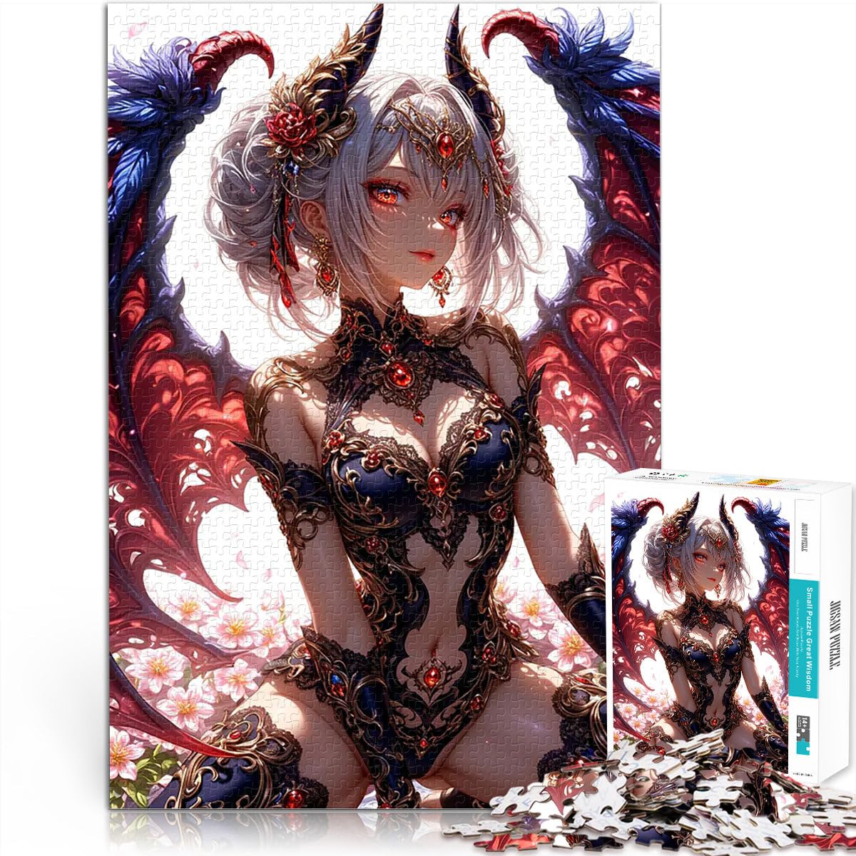 Jigsaw Puzzles 2000 Pieces for teenagers Demonic Angel Anime Girl Präzisionsschnitt Geeignet für die Schreibtischdekoration70x100cm — image 1
