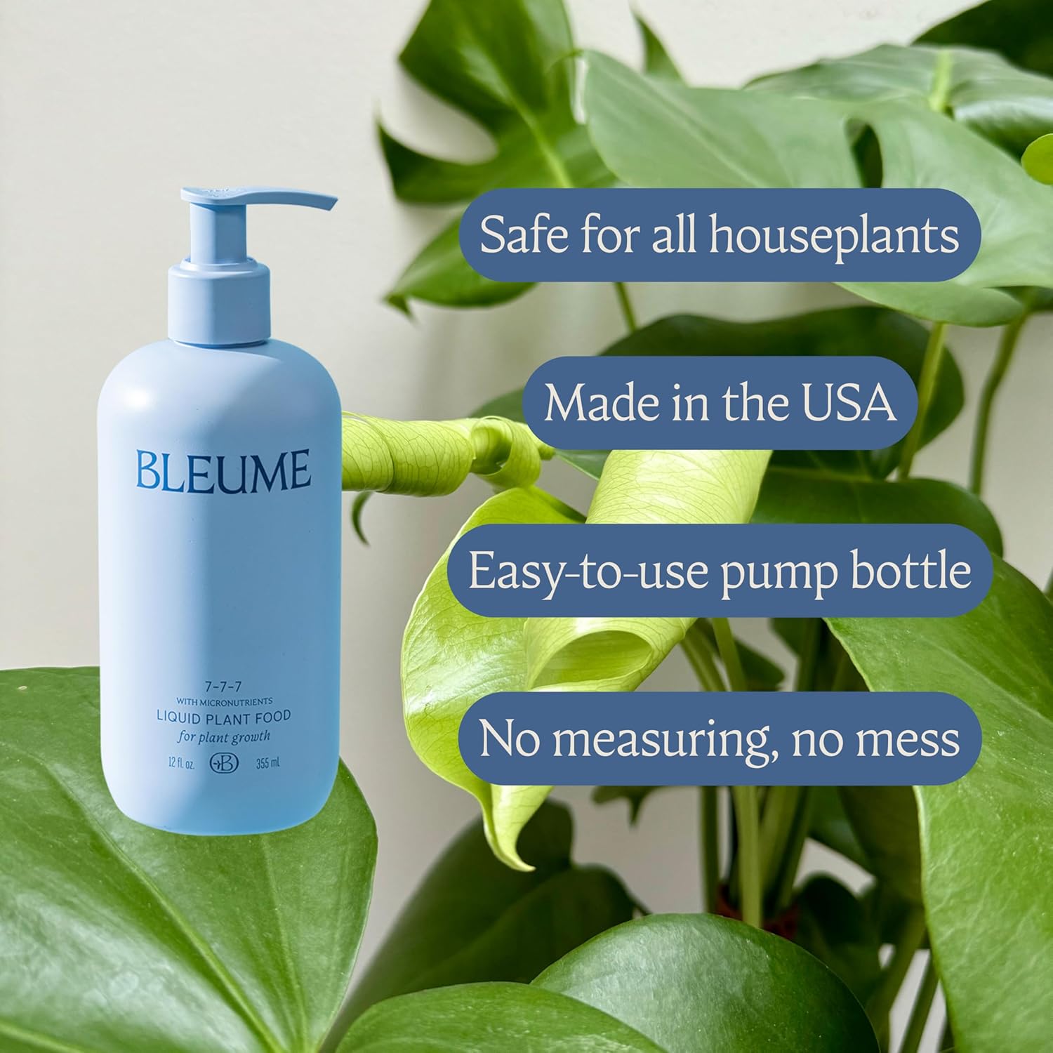 Liquid Plant Food, All-Purpose Houseplant Fertilizer, NPK 7-7-7 with Micronutrients, Made in the USA, Plant Food for Houseplants, Potted Plants, Vegetables, Flowers, and Tropicals