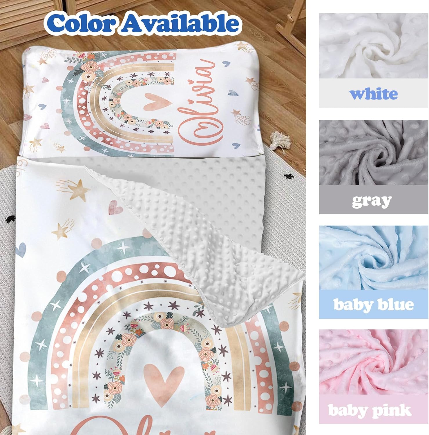 Dyoart Custom Rainbow Nap Mat, Personalized Name Toddler Sleeping Bag for Daycare Preschool Kindergarten, Boys Girls Sleep Mats with Pillow Blanket, Kids Sleep Sacks for 2-15 Years, Love Rainbow