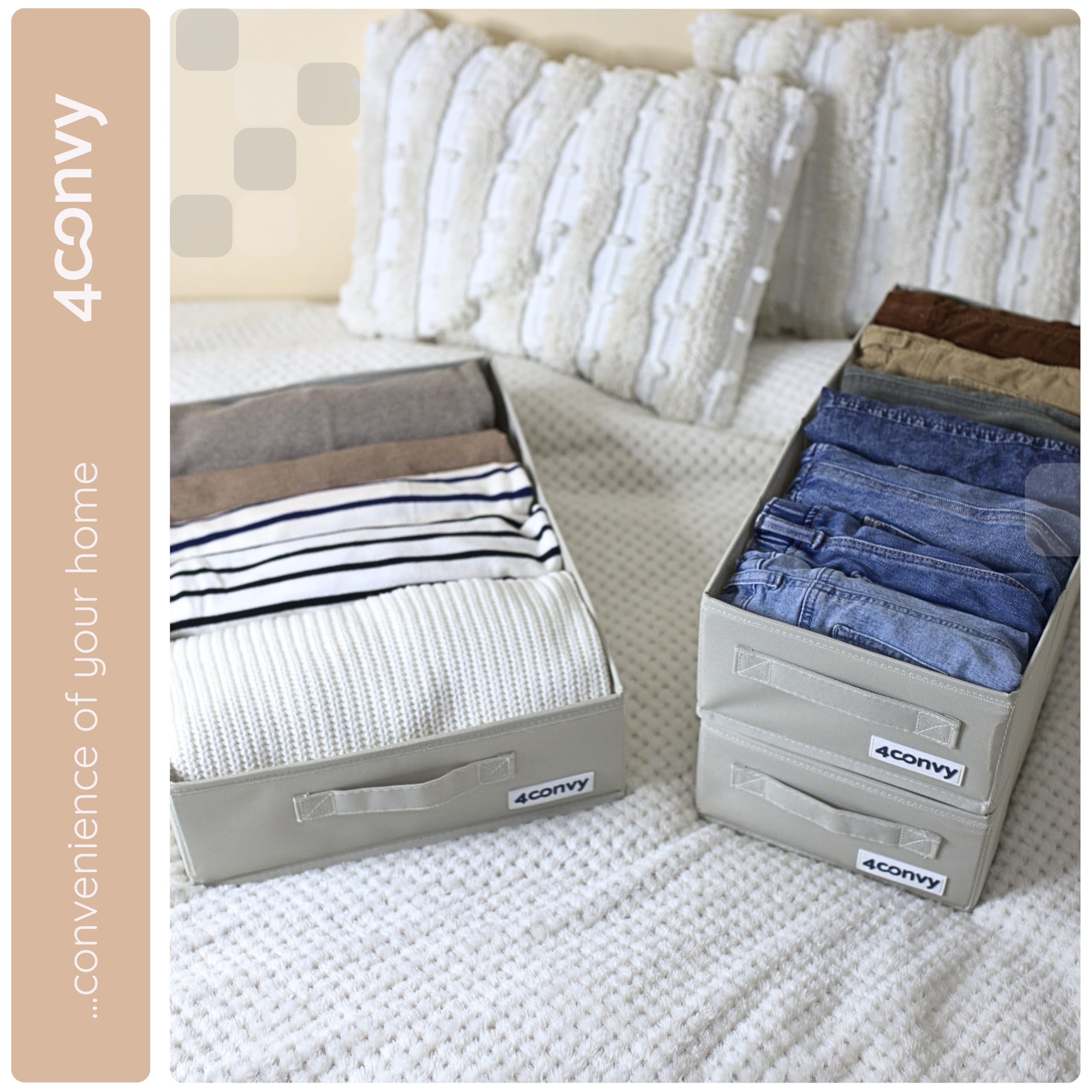 4CONVY Set di organizer per armadio – Scatola di immagazzinaggio rigida per armadietto – Sistema di organizzazione pieghevole per armadietto – Organizer per armadio senza scomparti.