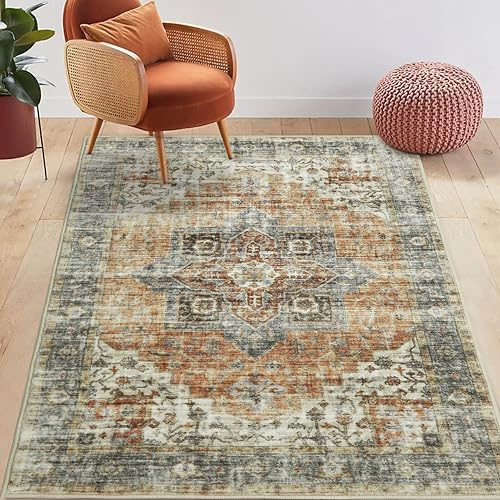 Miniatura 8 de FairOnly Alfombra lavable de 2 x 6 pies, antideslizante, alfombra de pasillo de pelo bajo, alfombra de piso desgastada, alfombra de área suave para