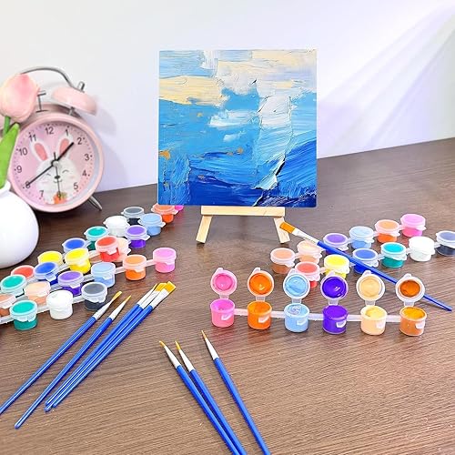 Miniatura 2 de Mini juego de pintura acrílica, kit de pintura para niños, almacenamiento de tiras de contenedor, 12 colores, tiras de pinturas acrílicas para niños