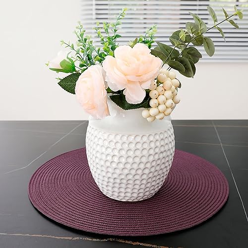 Miniatura 50 de HODJOY Mantel individual redondo tejido para interiores y exteriores, 15 pulgadas, juego de 6 unidades (aguamarina) Aqua,Negro,Verde lima,Azul