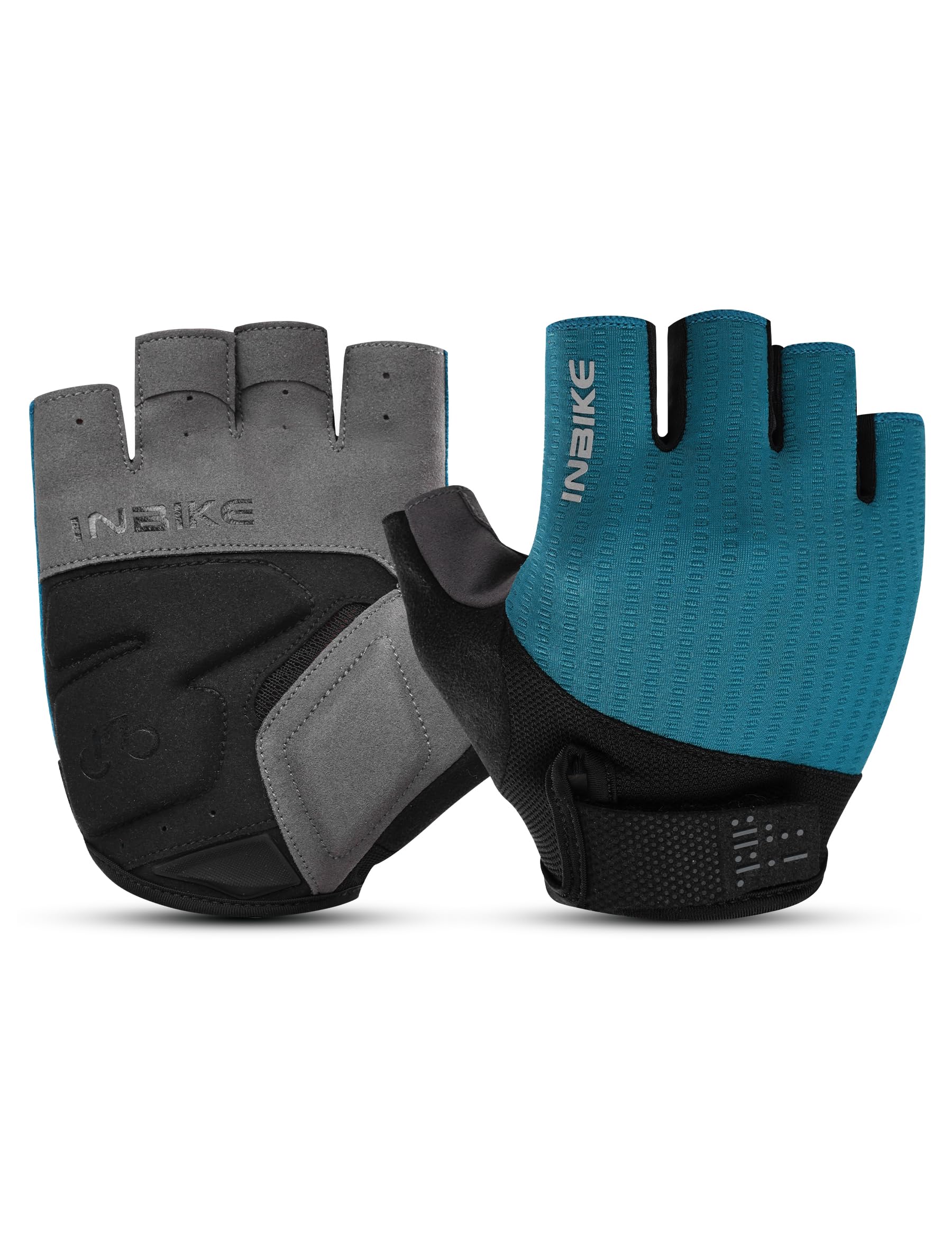 INBIKE Guantes de Ciclismo de los Hombres de Medio Dedo a Prueba de Golpes de Verano elástico Transpirable Reflectante IHC215