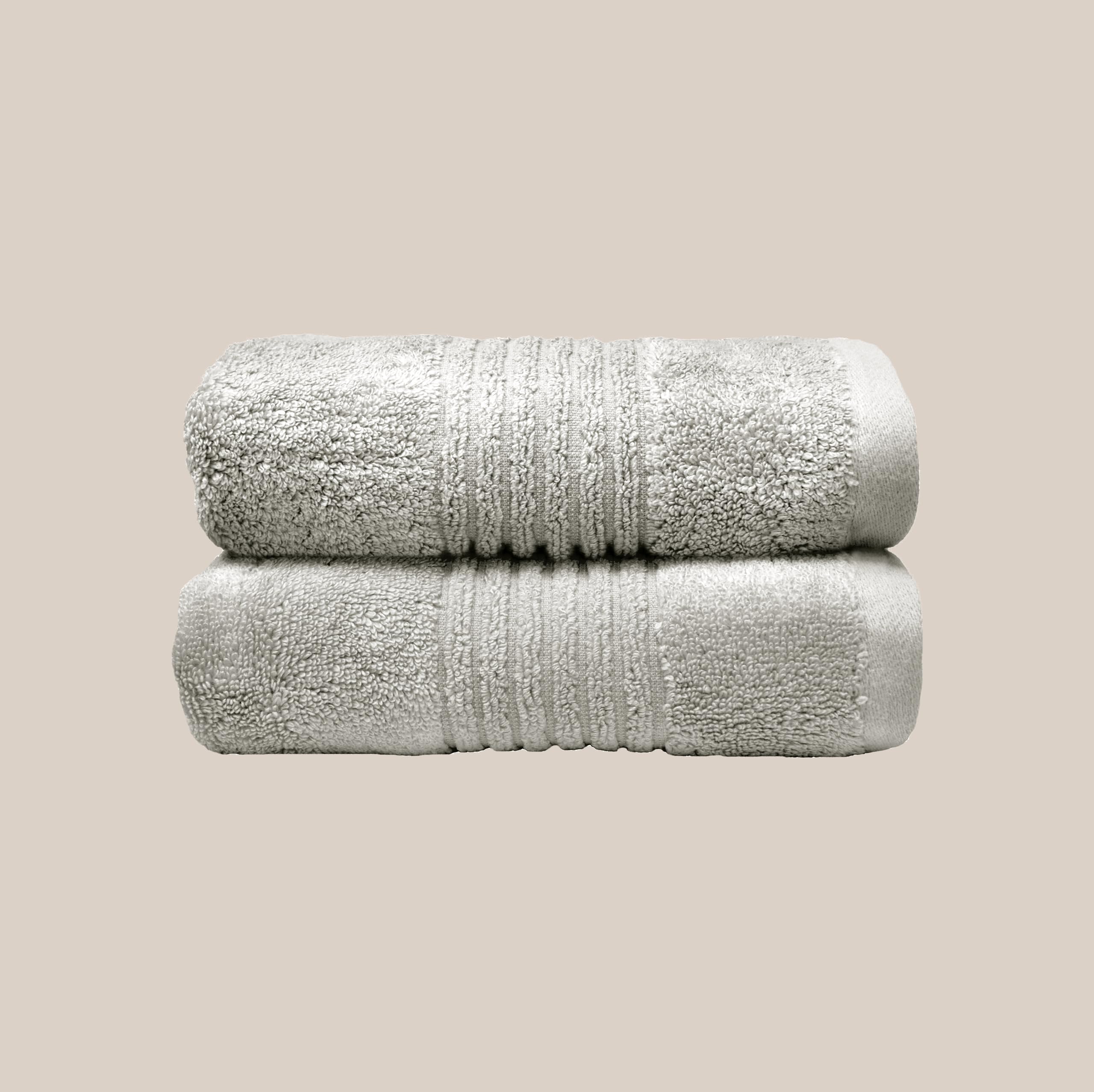 Misona Ultra Soft Bamboo Hand Towels - Silver - 50x90cm - 580GSM - 65% Cotton, 35% Bamboo