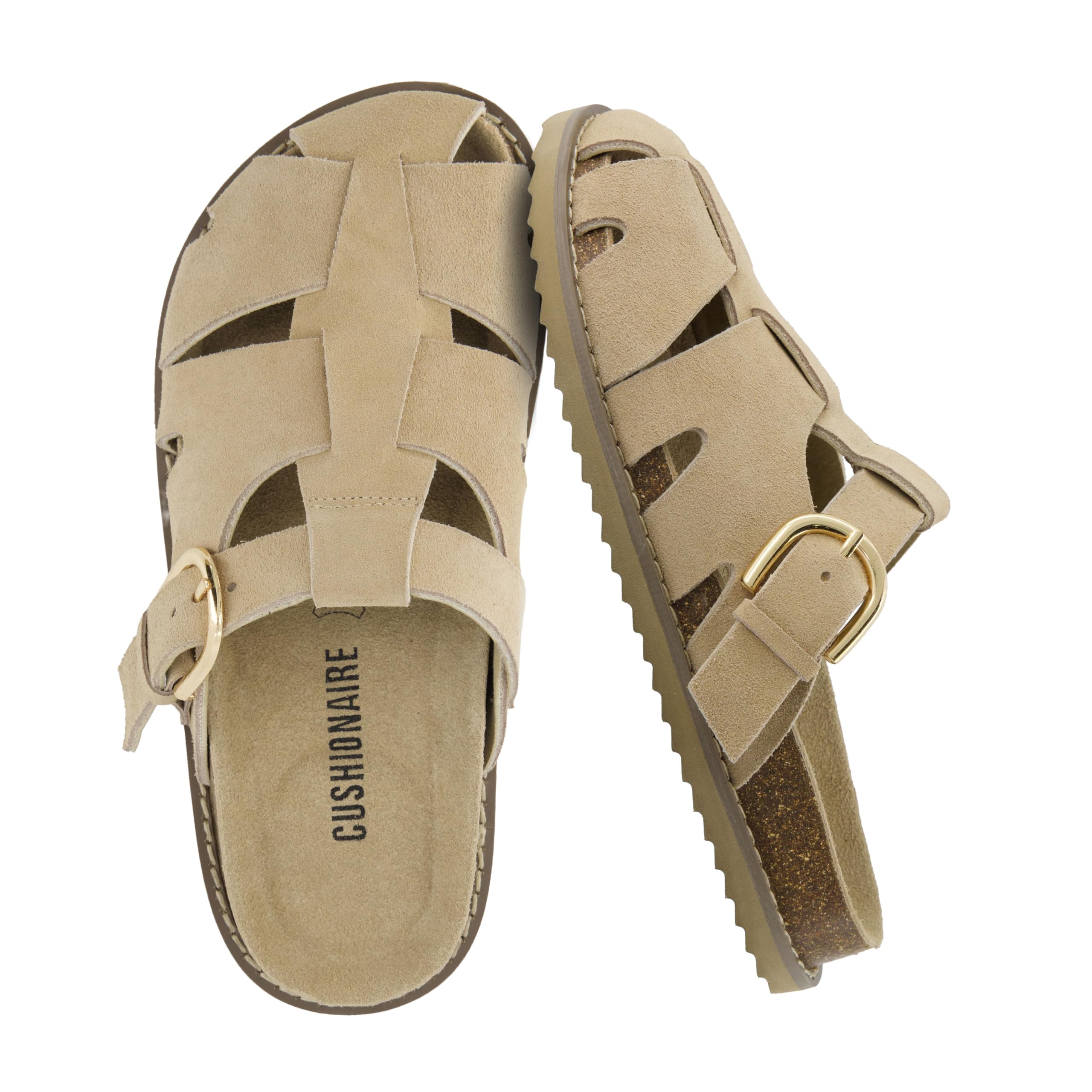 Benson Fisherman Sandals for Women – Suede Slip On Closed Toe Womens Clogs with Memory Foam Cork Footbed and Arch Support-image-10