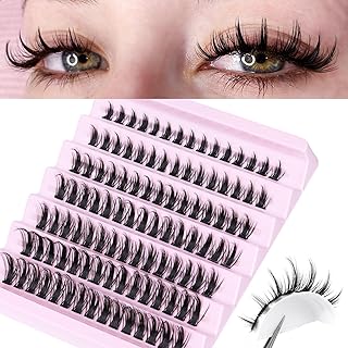 Individual Lashes 105pcs Anime Lashes Extension Manga Lash Clusters Wispy Eyelash Extension D Curl Eyelash Clusters Fluffy DIY Lash Extensions 14-16-18 Mixed Length by Goddvenus