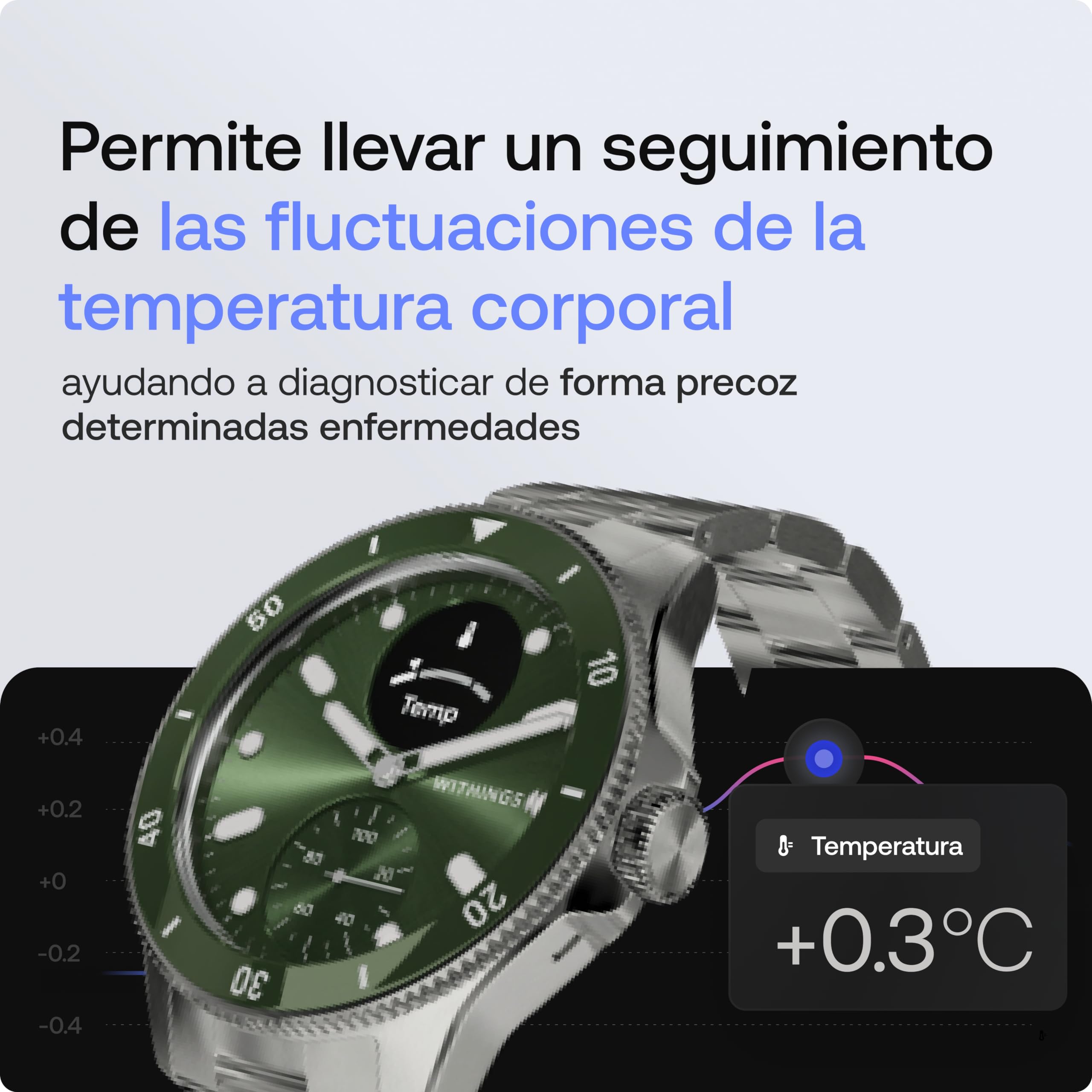 Withings ScanWatch Nova, Smartwatch Híbrido, ECG, SpO2, Verde