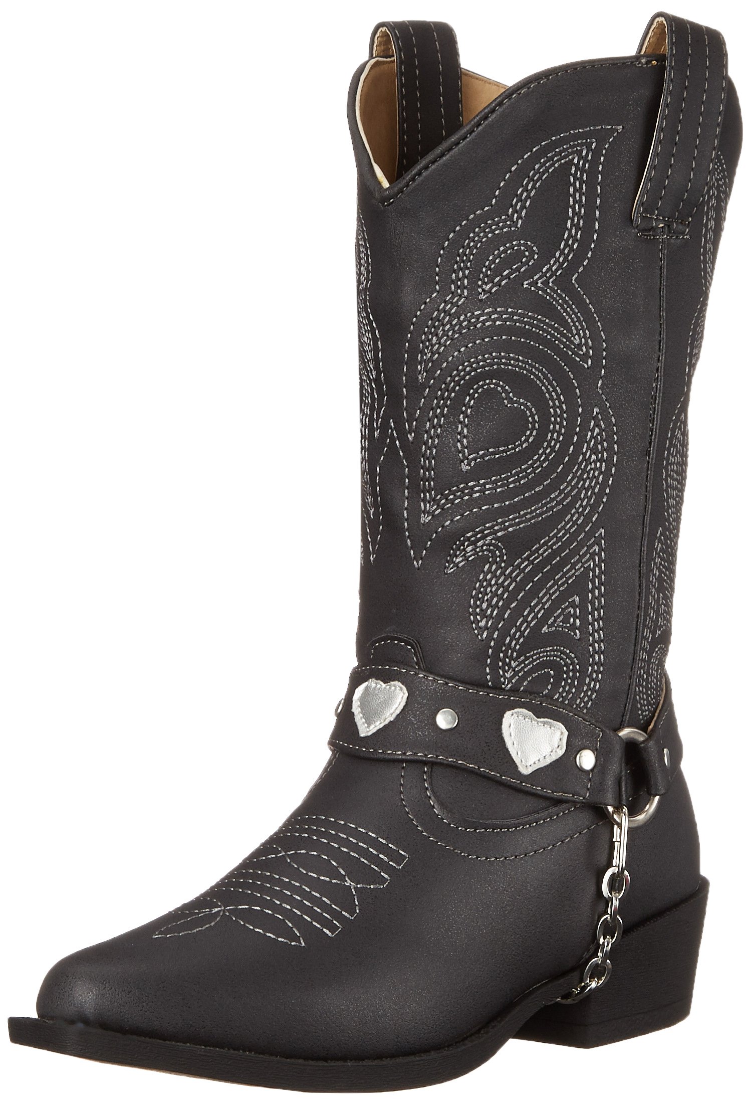 ROPER Kids Girls Dale Heart Snip Toe Casual Boots Mid Calf - Black