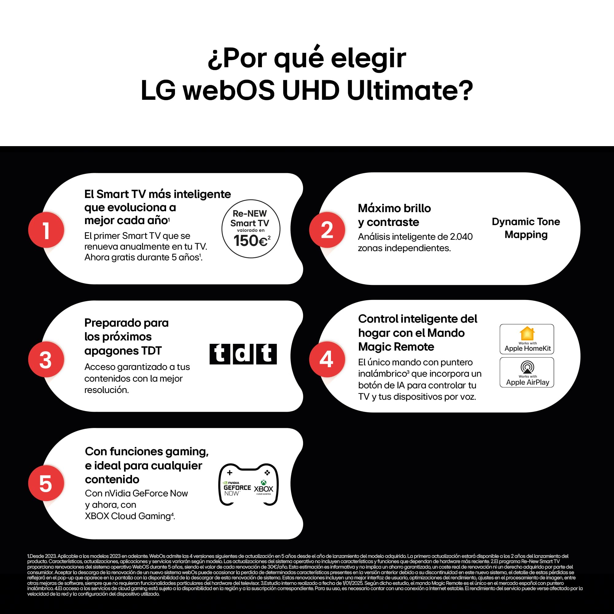 LG 43UA73006LA - TV 43", UHD 4K, WebOS 25, Ultimate IA, HDR10 Pro, Super Upscaling, Dolby Digital Plus, Google Assistant, Negro
