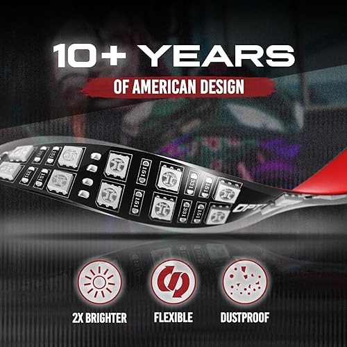Miniatura 5 de OPT7 Paquete de expansión LED Aura de 4 piezas, tiras de luz de doble fila de 4 pulgadas con divisores y extensiones para motocicleta, crucero,
