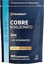 Copper Supplement 2mg | 1 Year Supply - 365 Vegan Tablets | Copper Bisglycinate Mineral | High Bioavailability | Horbaach