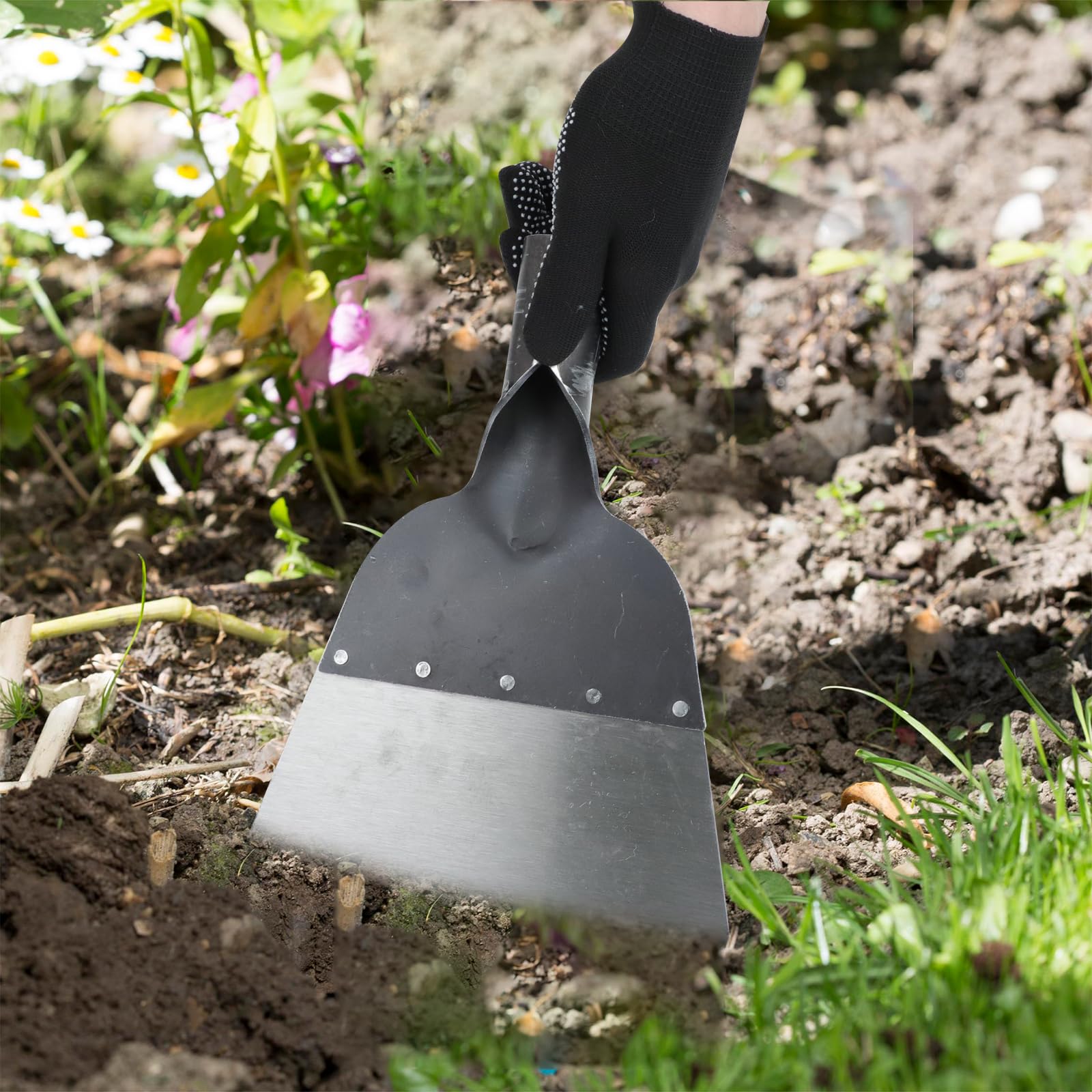 Pala da Giardino,Pala di Pulizia Multifunzionale Pala da giardino Per esterni Per La Casa In Acciaio Togli Erbacce Adatto Per Diserbo Piantare Spalatura Neve Per Pulire Concimare 21cm(Senza Manico)
