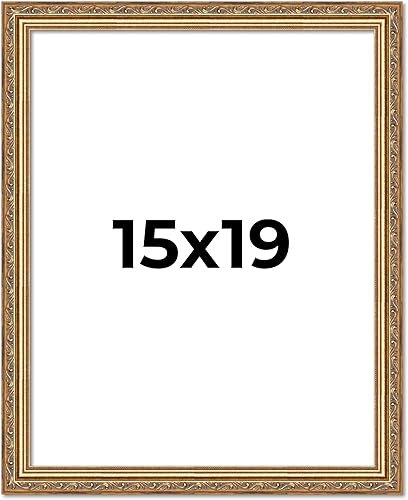 Vista 175 de Poster Palooza Marco de fotos de madera tradicional dorado antiguo de 6 x 18 pulgadas con plexiglás acrílico UV, respaldo de tablero de espuma