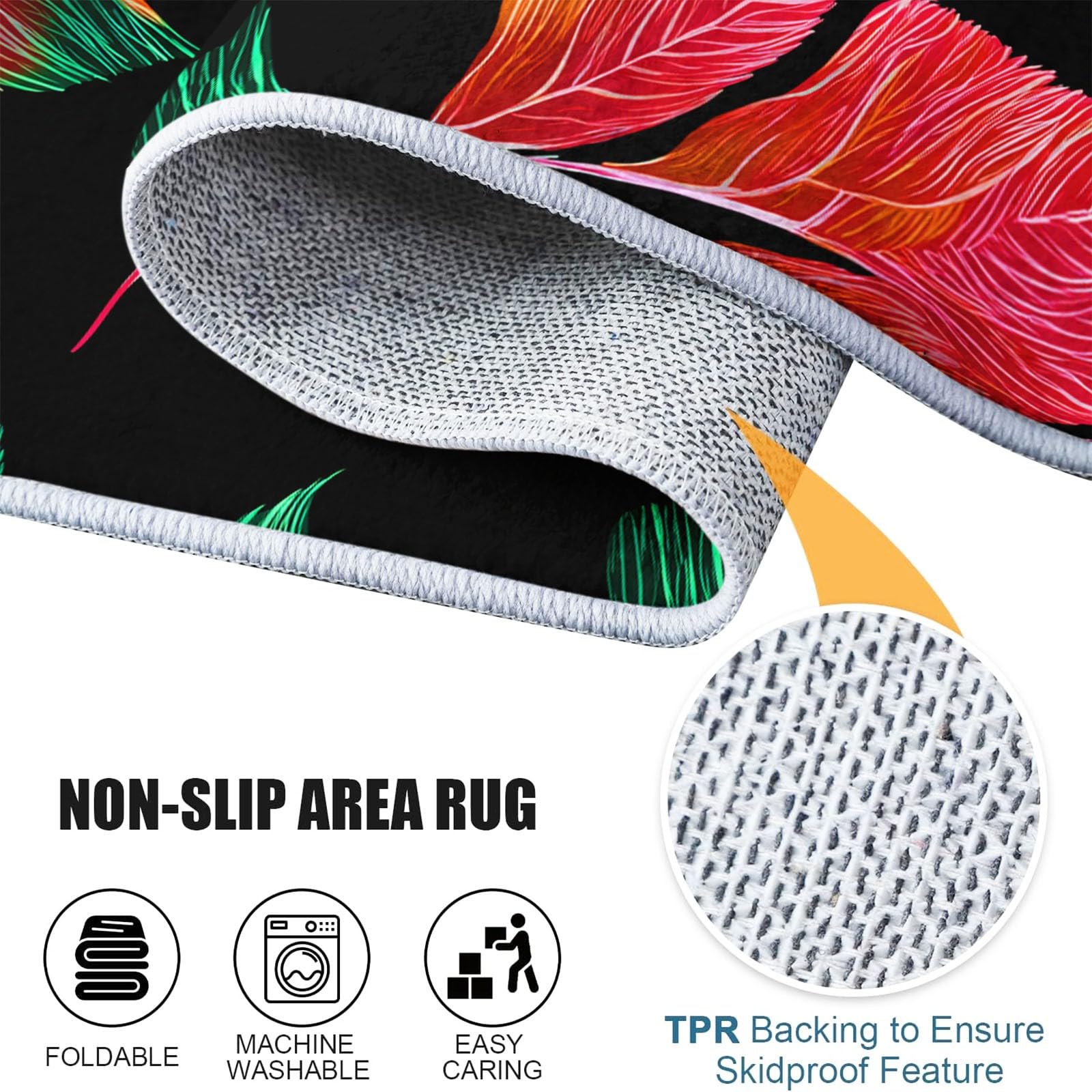 Générique Tapis de Chambre Feuilles De Plantes Tropicales 80x150cm Tapis Salon Grand Antidérapant Lavable, Moquette Décoratifs pour Maison Super Doux et Durable