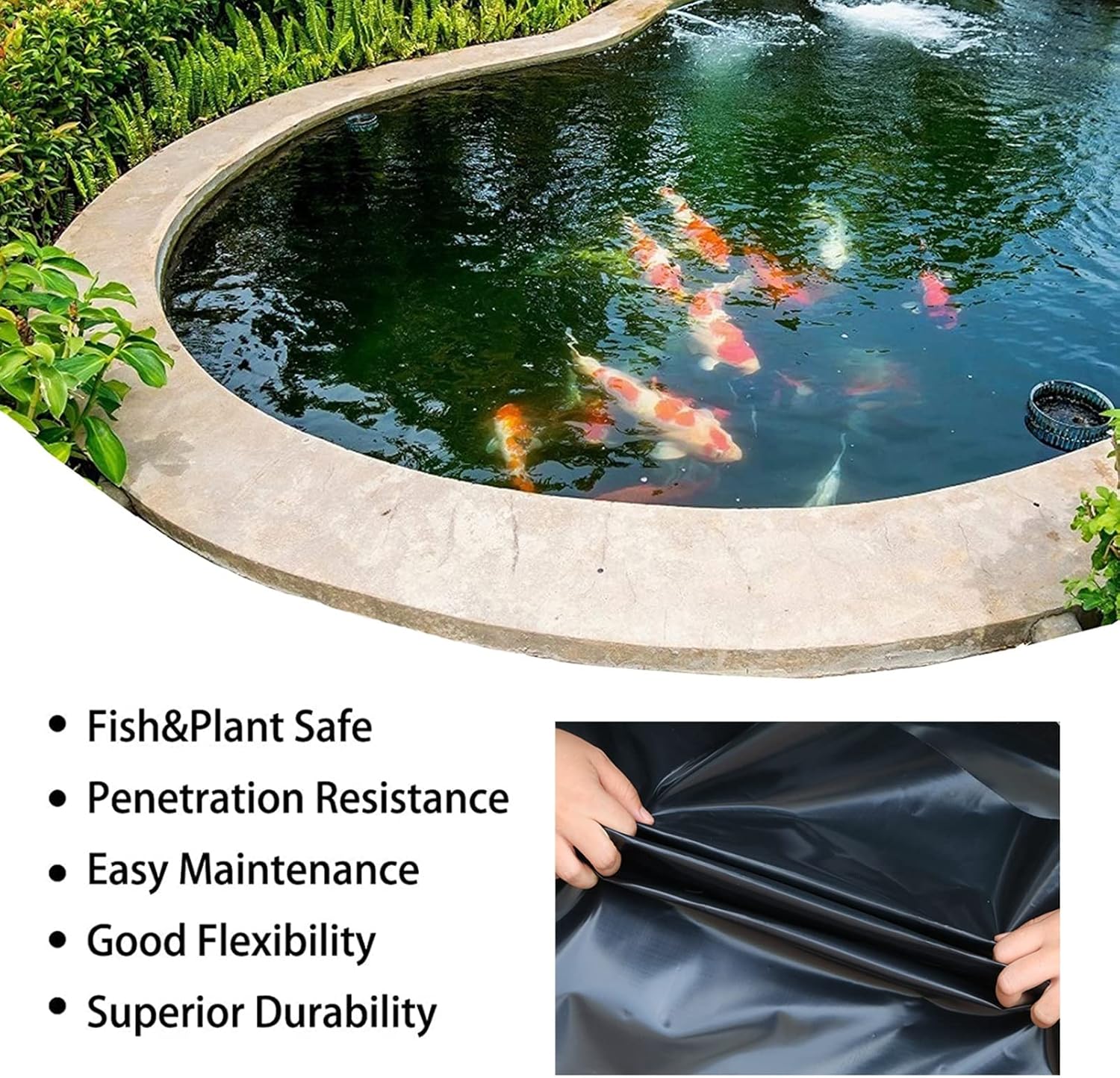 Pond Liner,0.3MM Easy Cutting Underlayment Pond Liners,Pond Skins for Fish Ponds Stream Fountain Water Garden,Black (Size : 1x8m/3x26ft)