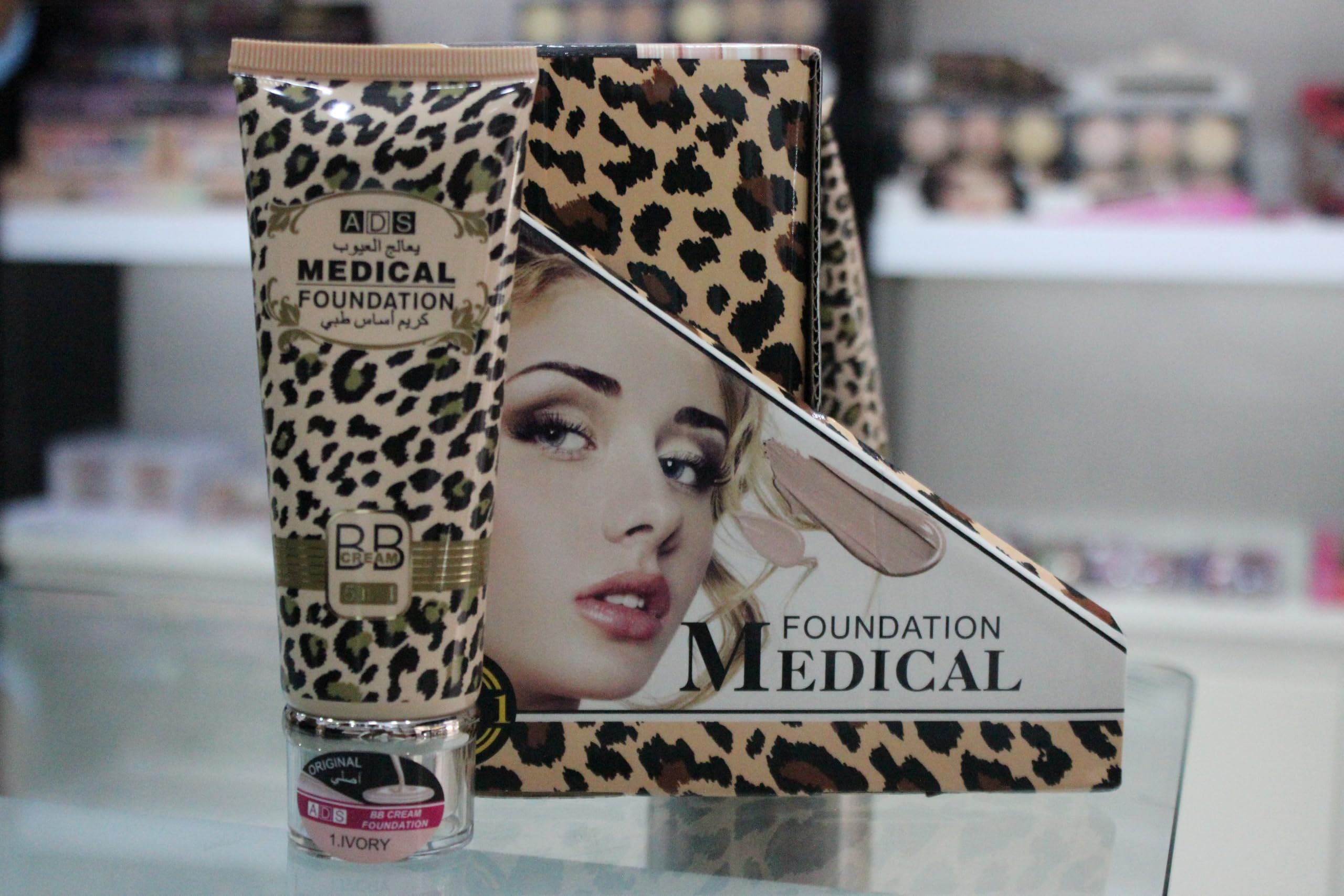 ADS Medical Foundation BB 5 in 1 Cream | IVORY.1 | FIRMING | WHITENING | ANTI-WRINKLE | LAST FOR 24 HRS | SPF30 | A8627 (IVORY, MEDIUM)