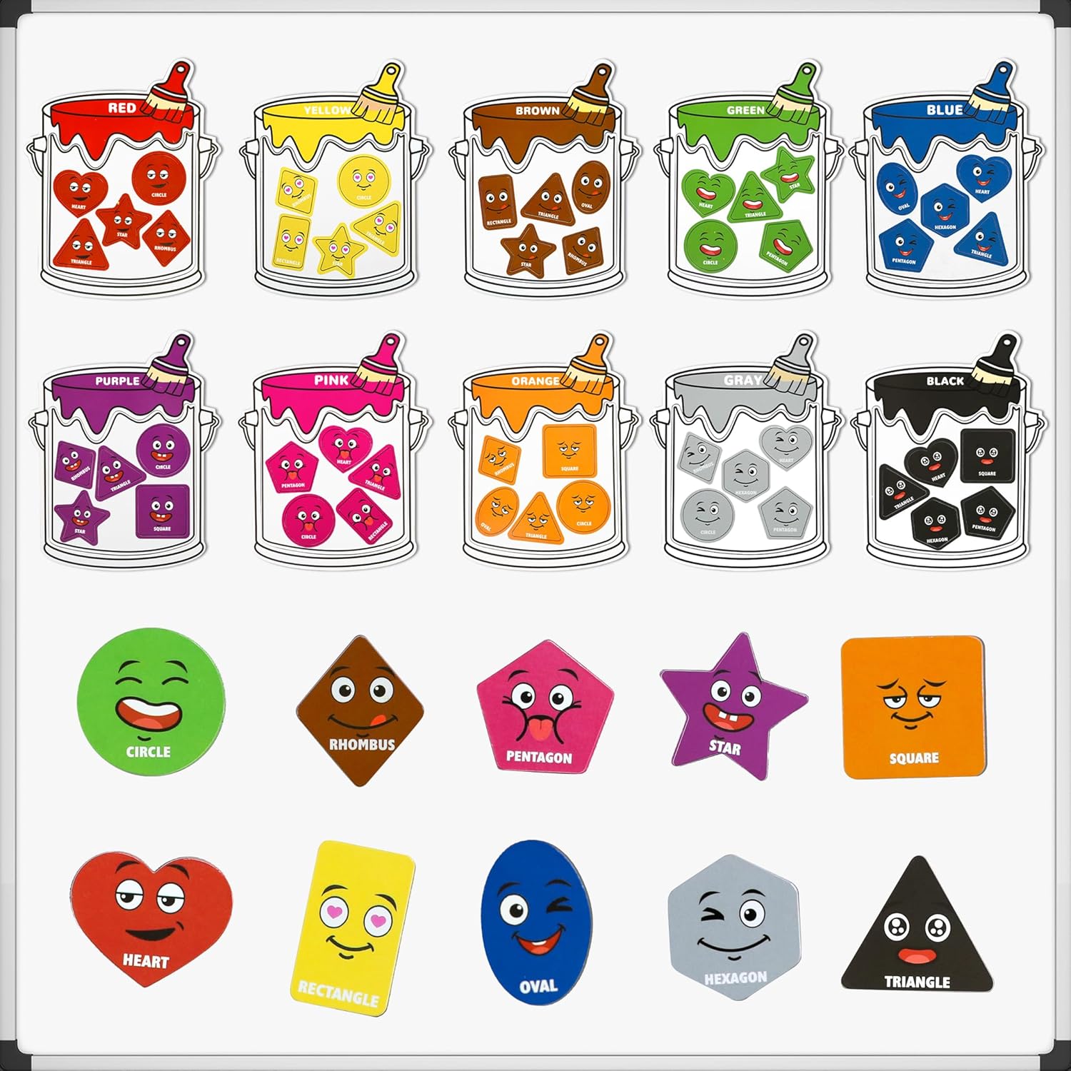 Magnetic Color Sorting Set, Magnetic Shapes & Colors Sorting Toys for Toddlers, Magnetic Colors for Fridge, Color Recognition Toys Homeschool Materials Kindergarten Must Haves