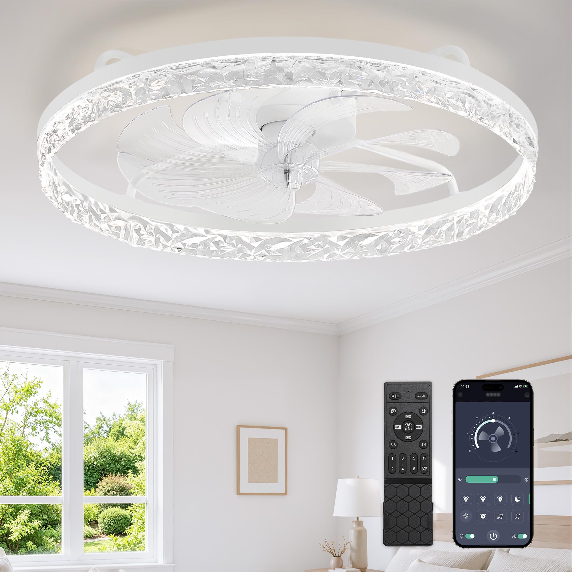 Photo 1 of LEDIARY 24" Low Profile Ceiling Fan with Light