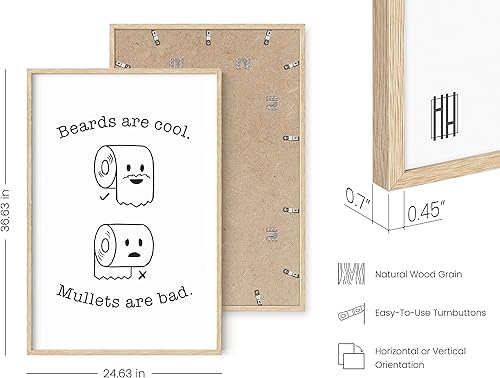 Miniatura 92 de HAUS AND HUES Decoración Divertida de Baño – Arte de Pared de Barba y Mullet, Letrero Humorístico de Baño, Impresión de Pared Divertida para Baño o