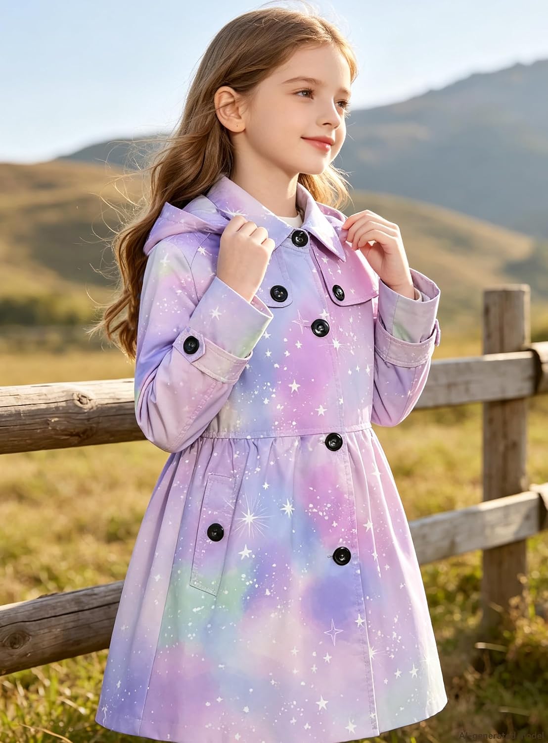 Joe Wenko Girls Waterproof Windbreaker Jacket Lightweight Trench Coat