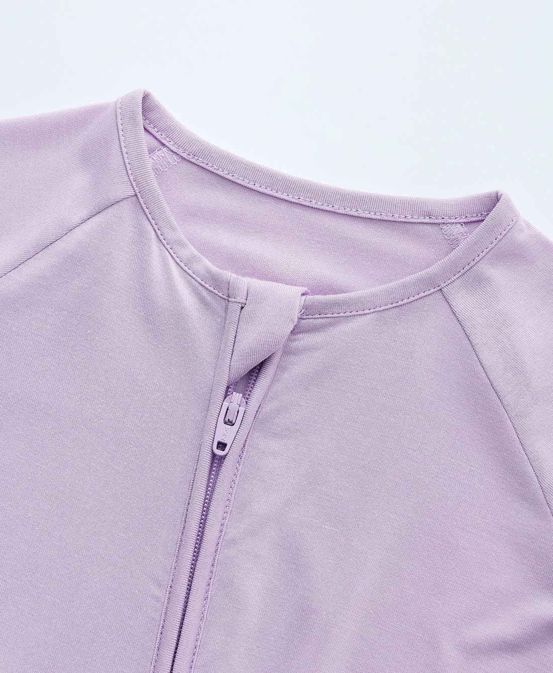 Bamboo Viscose Pajamas Baby Footless Romper - Baby Infant Boys Girls One Piece Jumpsuits Clothes (Lilac, 6-12M)