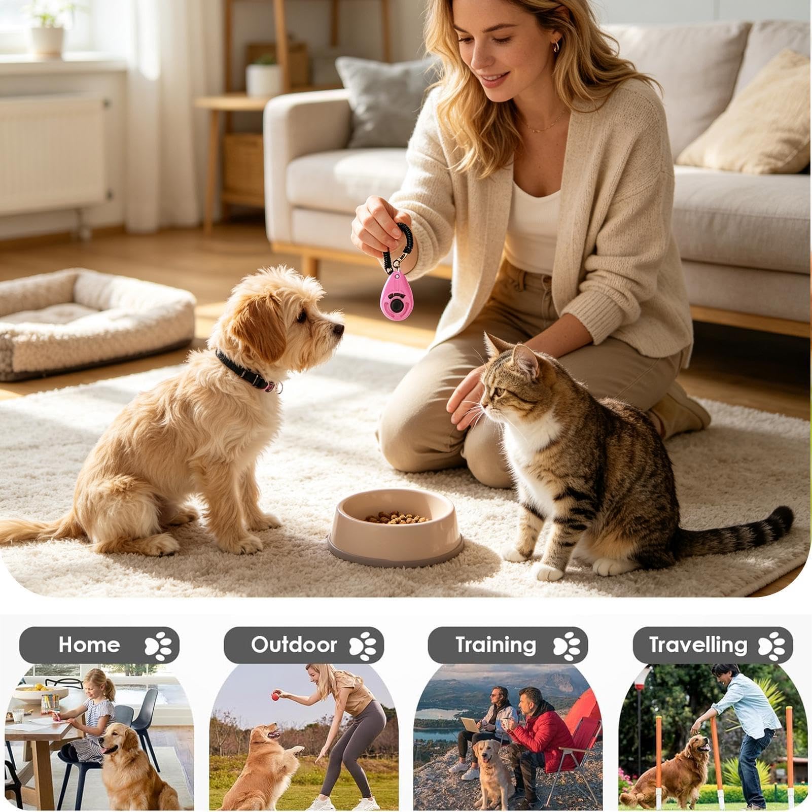Clicker addestramento cani Dispositivo correzione comportamento per animali