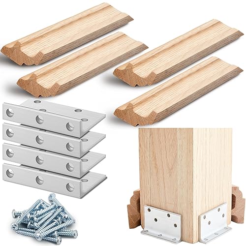 Blulu 1 Set 6" Newel Post Mounting Kit 4 Pcs