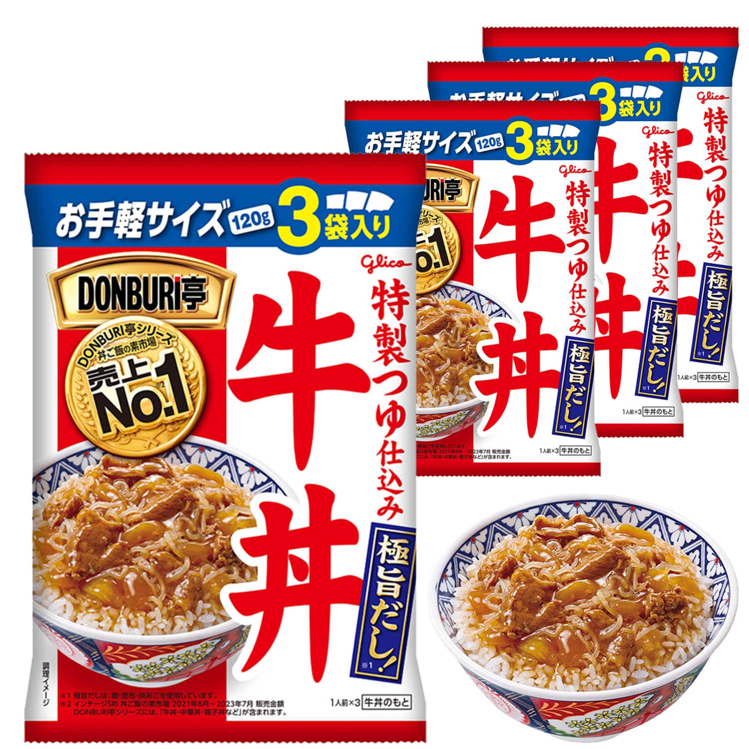 DONBURI亭 牛丼 3食パック×4個 江崎グリコ (常温保存/非常食/備蓄/ローリングストック/どんぶりのもと/レトルト)