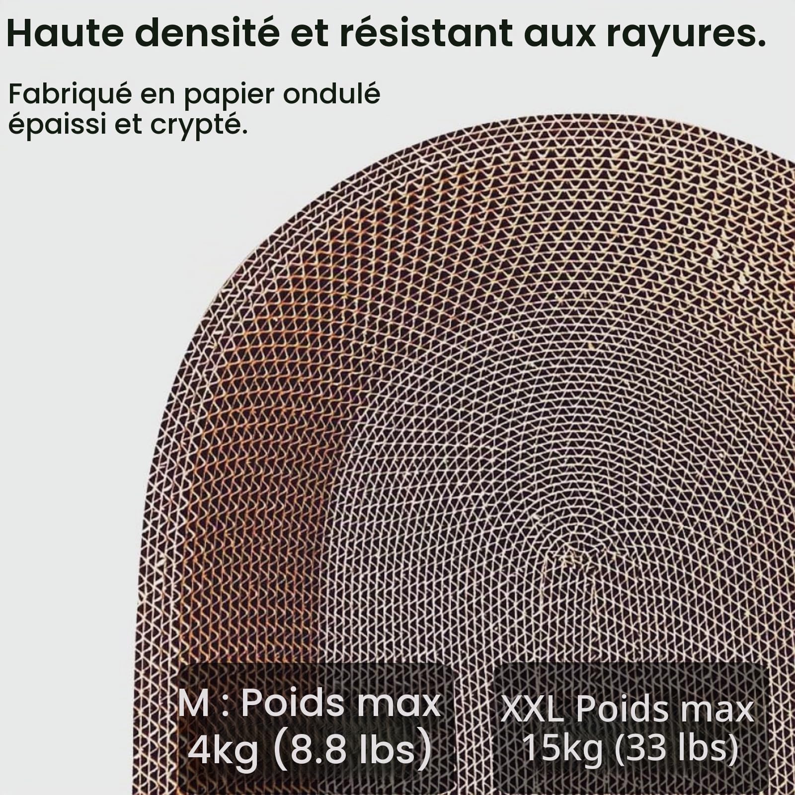 Lot de 2 Griffoirs pour Chat en Carton, Grand Panier Grattoir Ovale Tapis à Griffer d'Intérieur, Coussin Lit Bol à Gratter en Forme de Nid, Protecteur de Meubles pour l'Entretien des Griffes