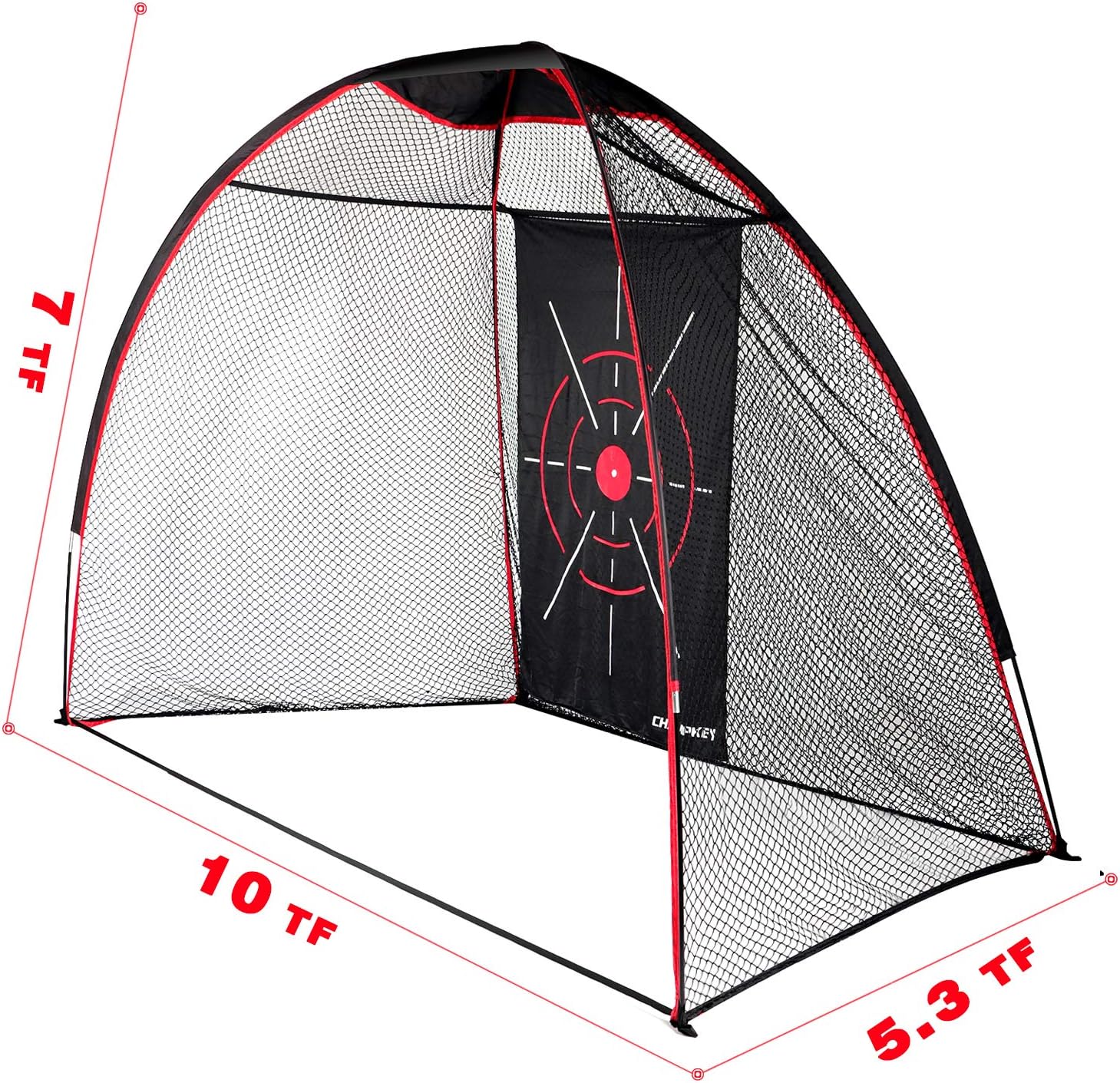 CHAMPKEY Upgraded TEPRO 10' x 7' Golf Hitting Net | 5 Ply-Knotless Netting with Impact Target Golf Practice Net Ideal for Indoor and Outdoor Training : Sports & Outdoors