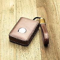 Vista 3 de Vitodeco Funda de cuero genuino para llavero compatible con Volvo XC40, XC60, XC90, S90, S60, V60, V90 2019-2024 (4 botones, moca)