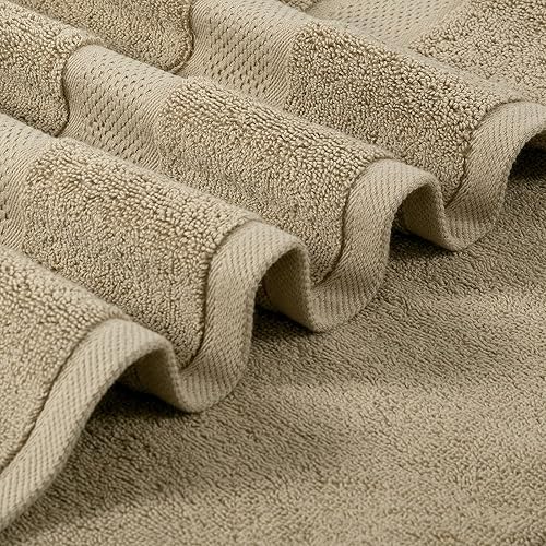 Vista 50 de Oakias Juego de toallas prémium de 6 piezas, 21.16 oz/m², 2 toallas de baño, 2 toallas de mano/pelo y 2 toallas pequeñas, 100% algodón hilado