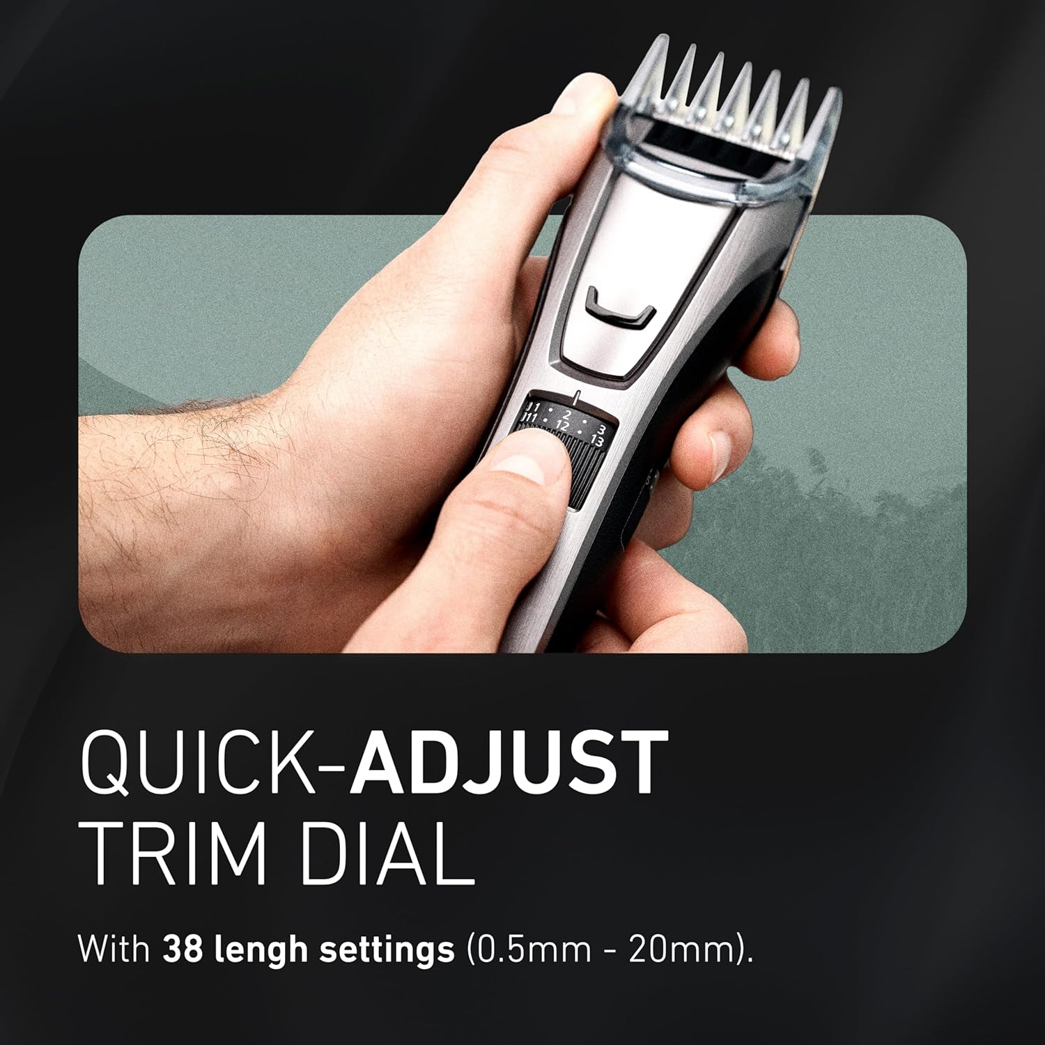 Panasonic Multi-Groomer Electric Beard Trimmer for Men, Men’s Trimmer for Beard, Hair and Body, 39 Trim Length Settings with 3 Attachments, Corded/Cordless Operation – ER-GB80-S (Silver) - Image 3