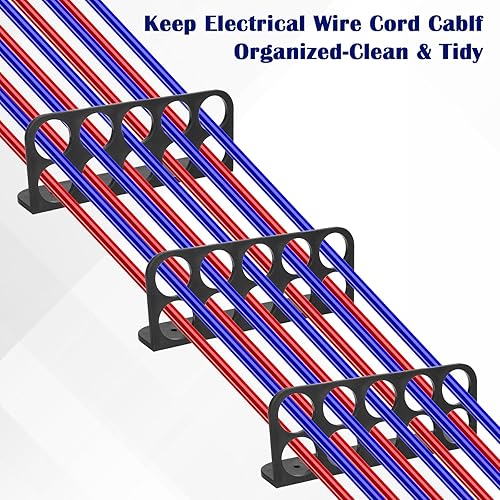 Miniatura 4 de Paquete de 20 soportes de cable para persecución de cables, soporte de cable para gestión organizada de cables eléctricos NMB, ahorro de tiempo de