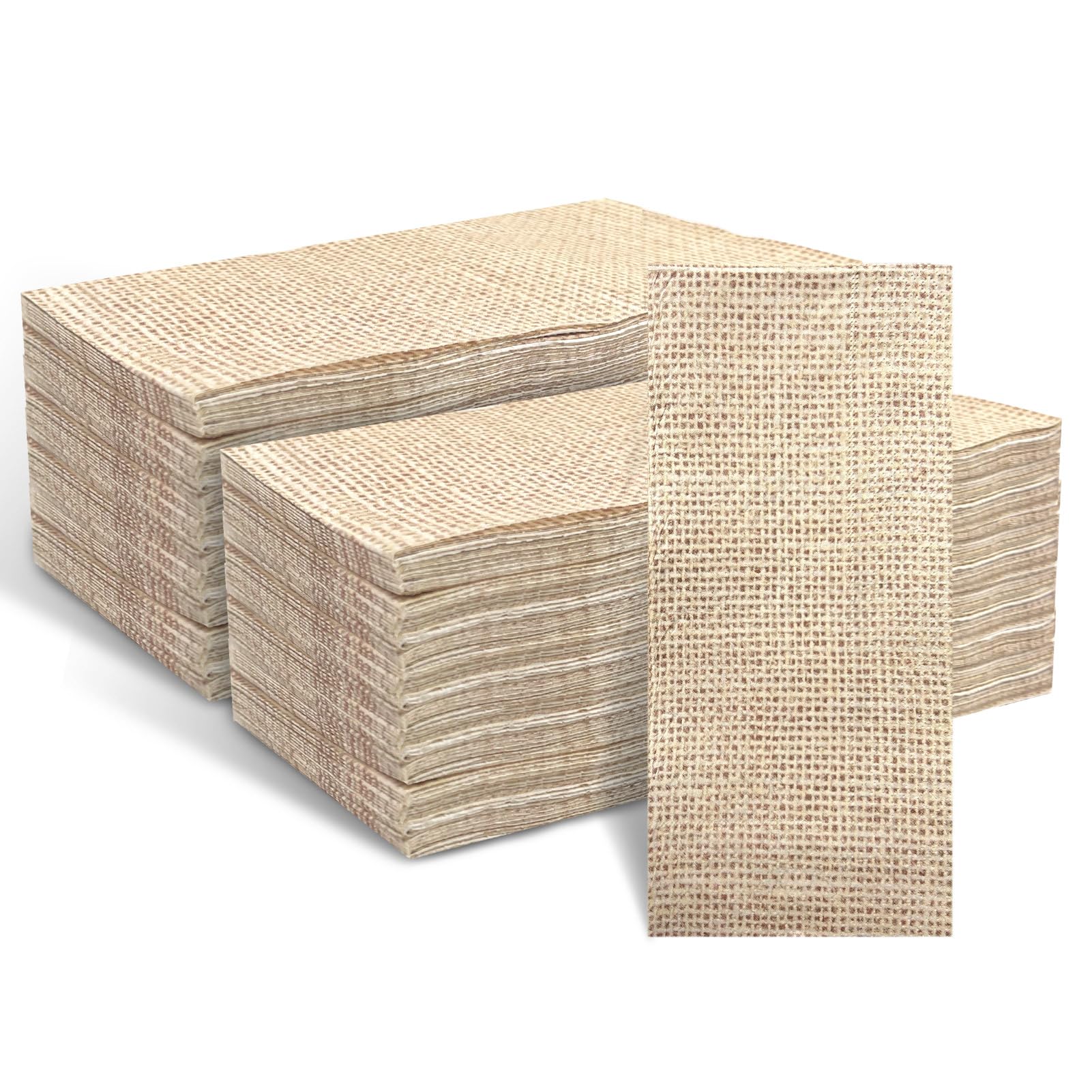 Photo 1 of 120 Pcs Burlap Printed Napkins, Guest Towels Disposable Bathroom Hand Towels Paper Guest Napkins for Bathroom Kitchen Wedding Camping Cocktail Party 4.3 x 7.9 Inch
