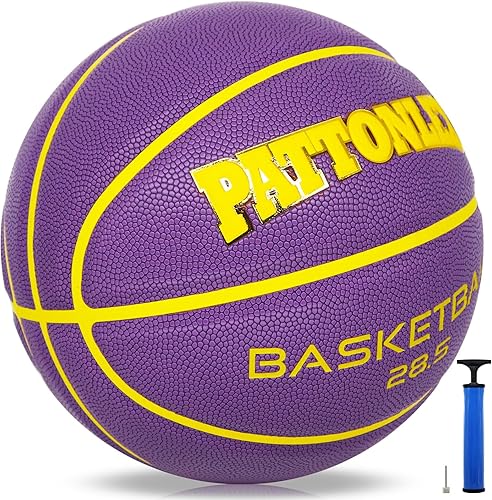 Miniatura 7 de Basketball Ball – Official Size– Composite Leather Indoor/Outdoor Basketball for Men, Women & Girls, with Pump Negro