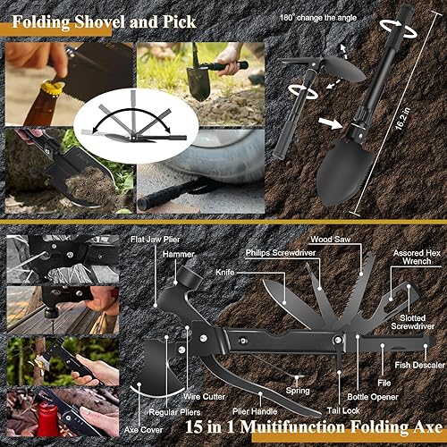 Miniatura 2 de Kit de supervivencia de emergencia de 318 piezas, equipo de supervivencia y equipo de primeros auxilios, suministros médicos para vehículos, viajes,