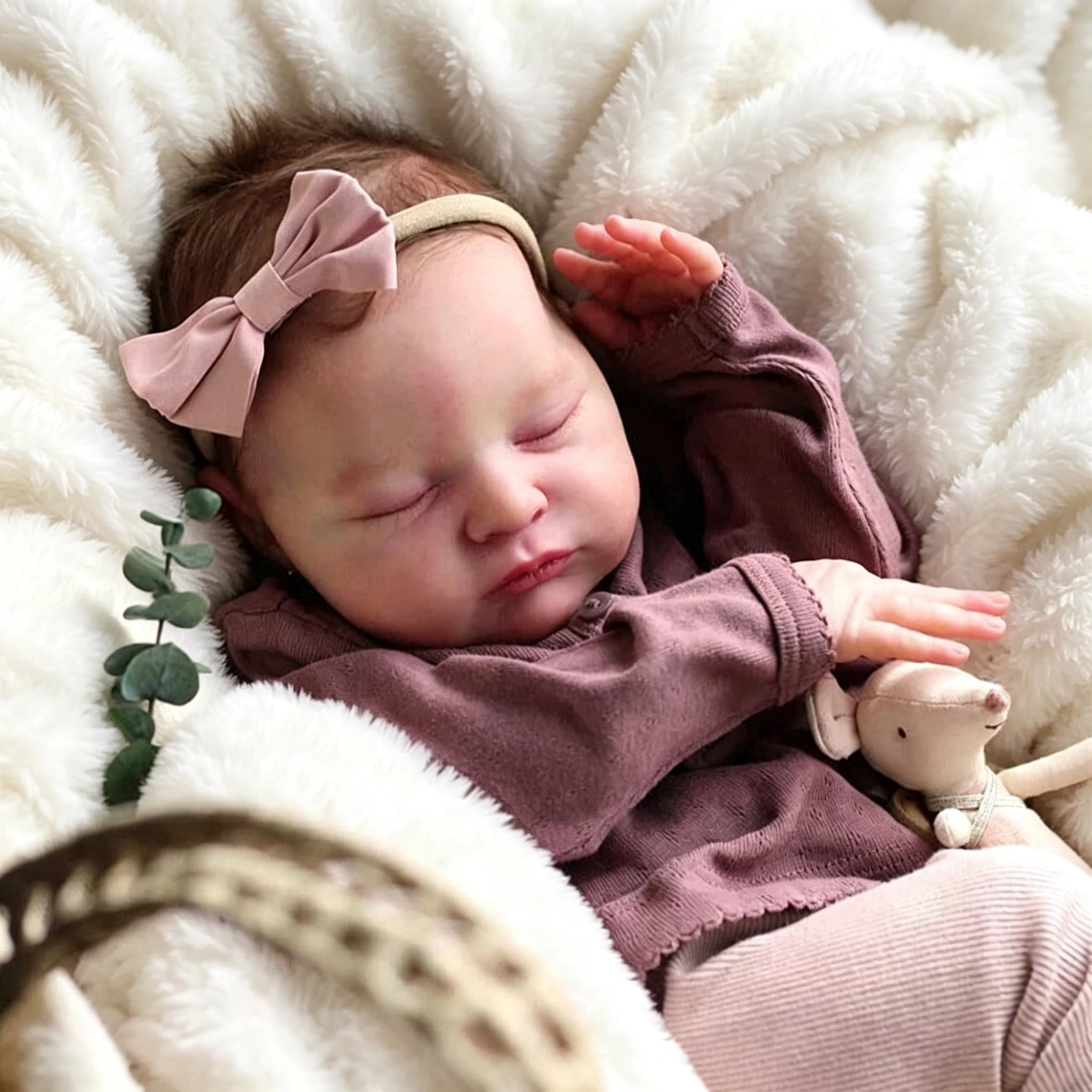 Zero pam Reborn Baby Mädchen 19 Zoll 48 cm Reborn Puppe Mit Haaren Lebensechte Reborn Puppen Aus Stoff Wie EIN Echtes Baby Geschenksets Für Mädchen