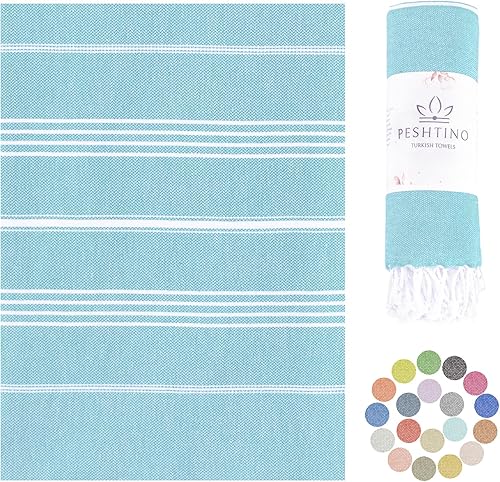 Toalla de playa turca, 100% algodón, 38 x 71 pulgadas, secado rápido, delgada, ligera, suave, libre de arena, toallas compactas para playa, piscina,