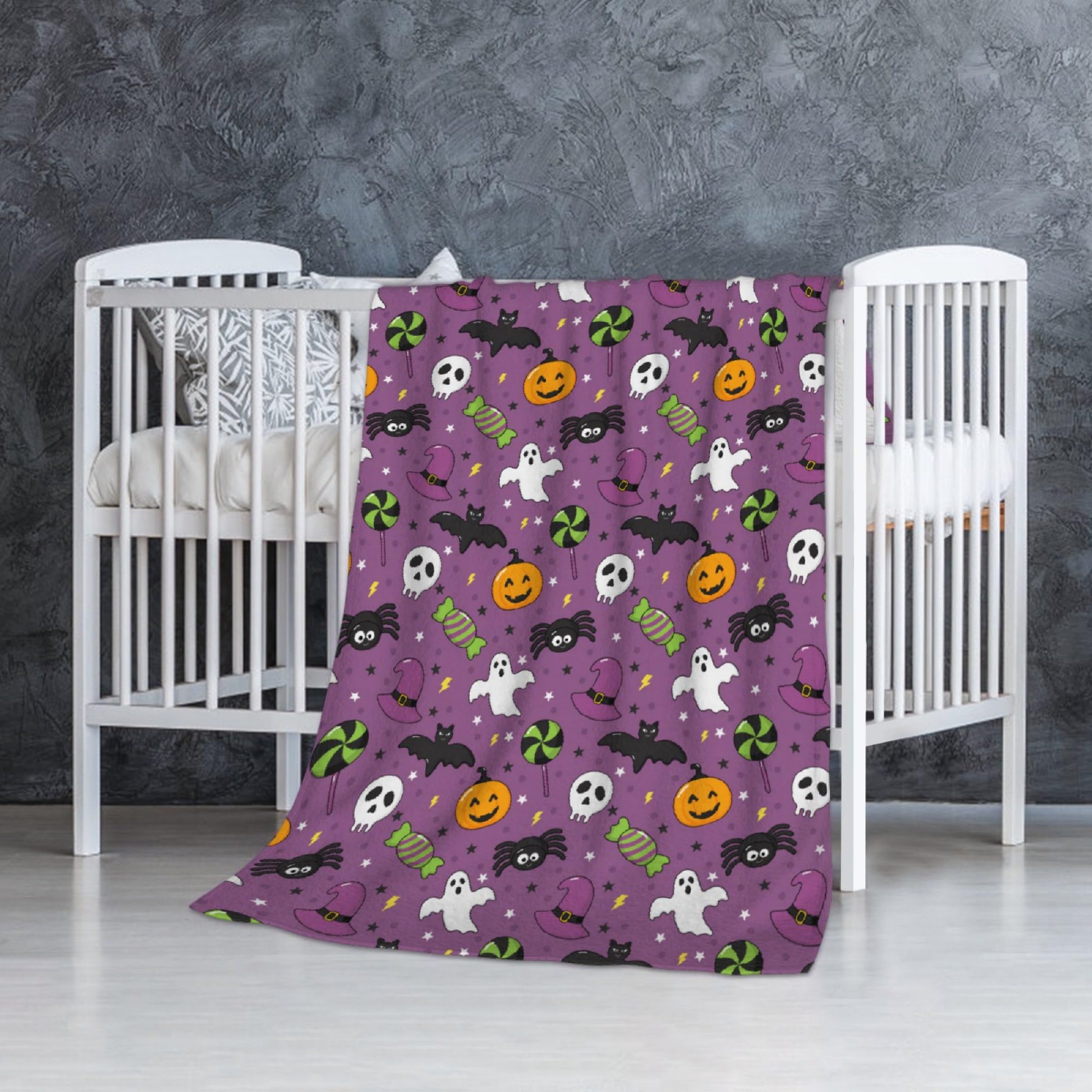 Halloween Pumpkin Ghosts Baby Blanket Gifts Super Soft Swaddle Newborn Cozy Baby Receiving Blanket Stroller Throw Blanket for Crib 40x30 in for Puppy
