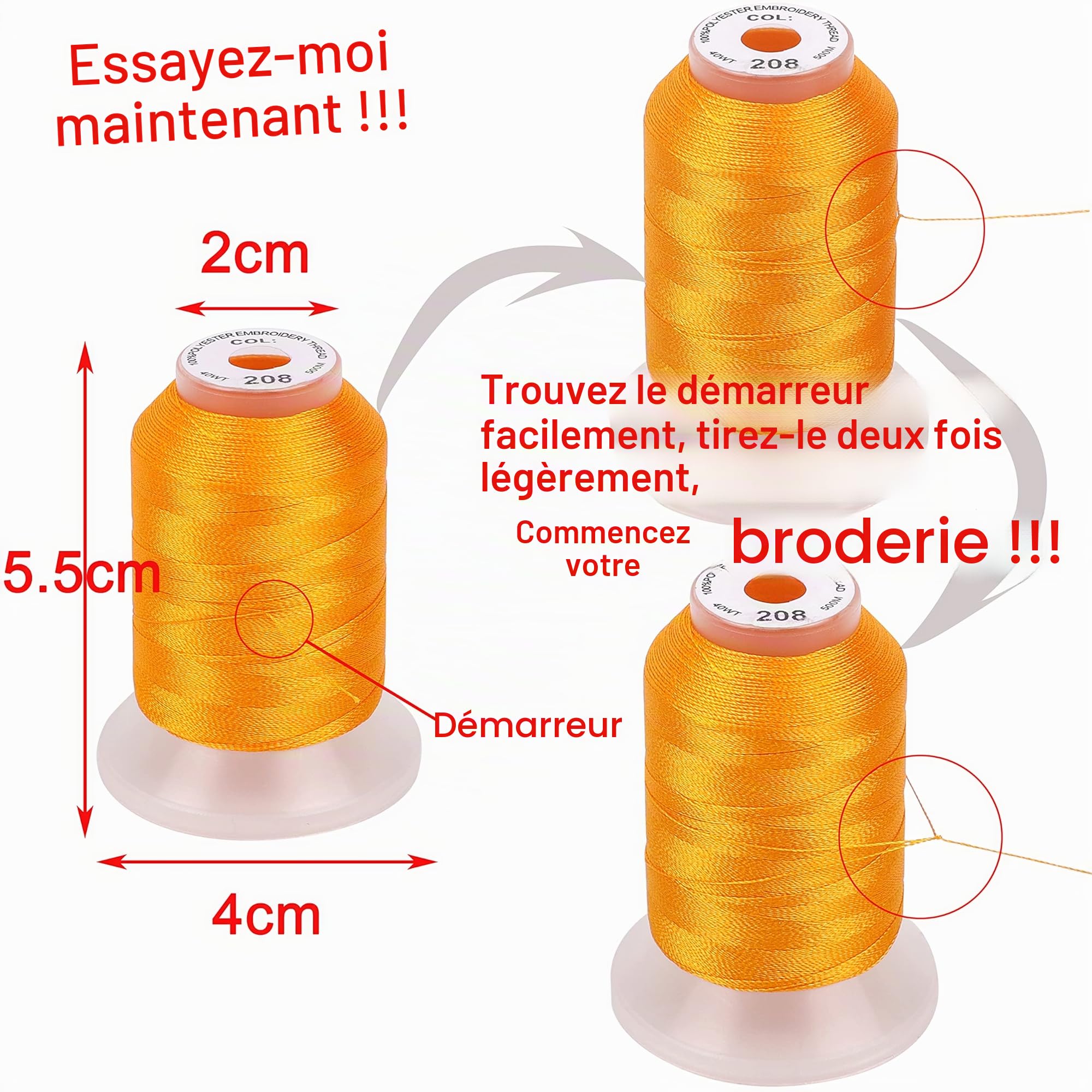 New brothread 80 Bobines Janome Couleurs Polyester Fil Machine à Broder 500M - Assortiment de Nouvelles Couleurs